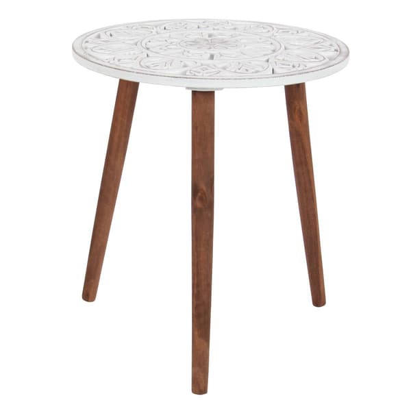 9th & Pike(R) White Wood Contemporary Accent Table