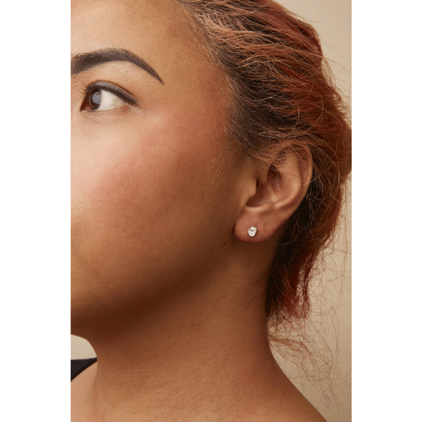 Haus of Brilliance White Gold Oval Lab Grown Diamond Stud Earrin