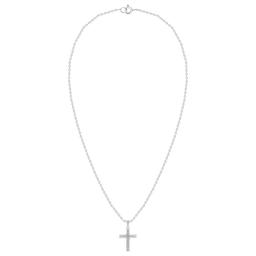 Nova Star® Sterling Silver Lab Grown Diamond Cross Pendant