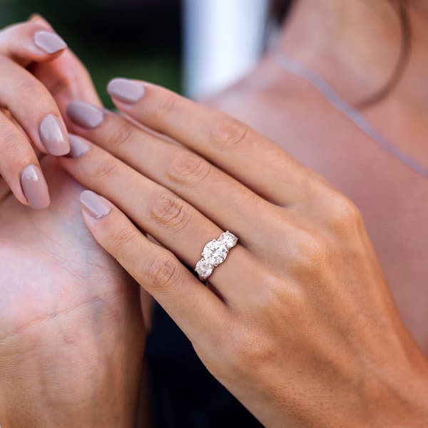 Sterling Silver 3 1/4ctw. White Moissanite Engagement Ring
