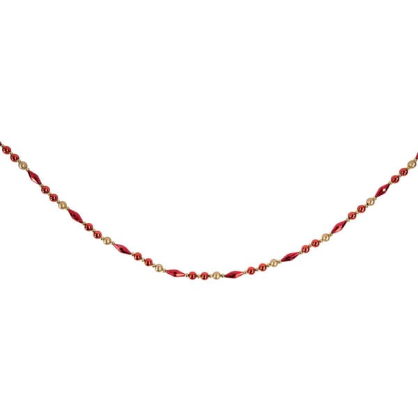 Northlight Seasonal Shiny and Matte Red Beaded Christmas Garland