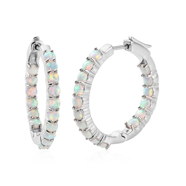 Gemstone Classics(tm) Created Opal In Out Hoop Earrings - image 