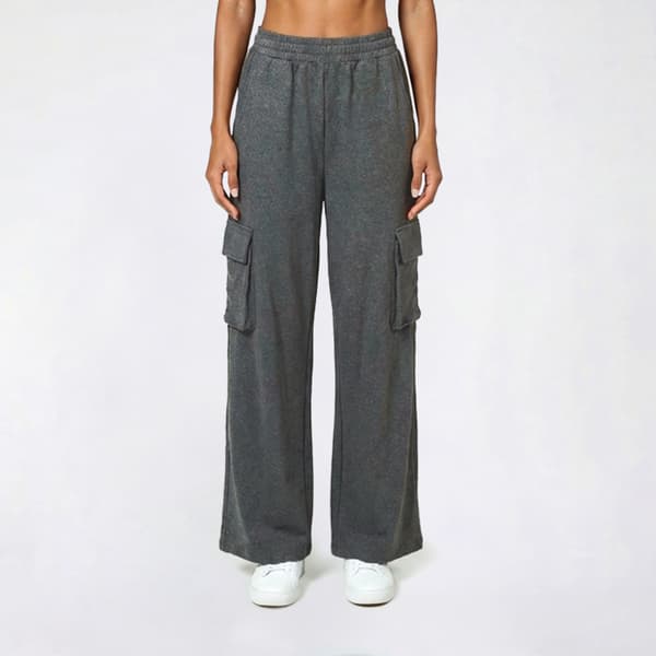 Juniors No Comment Fleece Lined Cargo Pocket Wide Leg Pants
