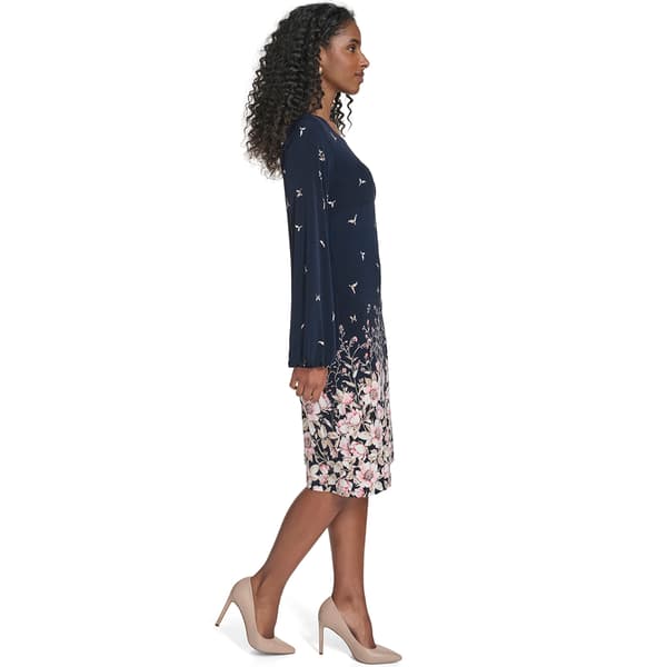 Womens Tommy Hilfiger Balloon Sleeve Floral Sheath Dress