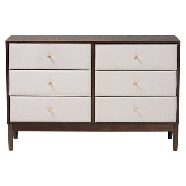 Baxton Studio Nikolai Mid-Century Wood 6-Drawer Dresser