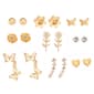 Ashley 9pc. Gold Butterfly/Flower Stud Earring Set - image 1