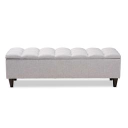 Baxton Studio Brette Wood Storage Bench Ottoman