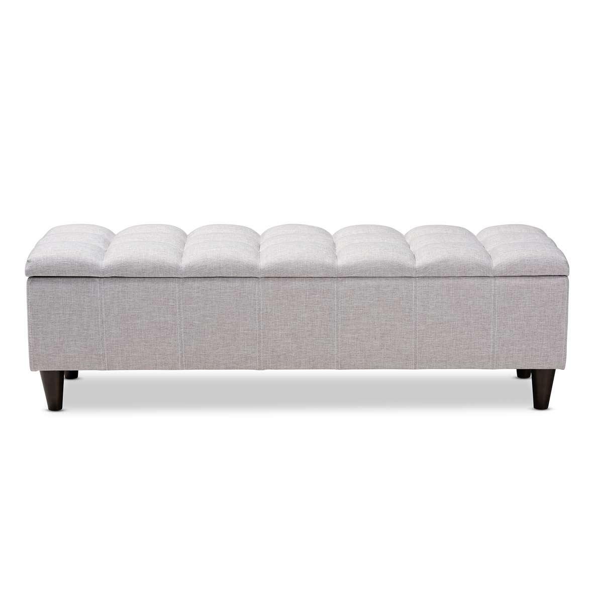 Baxton Studio Brette Wood Storage Bench Ottoman