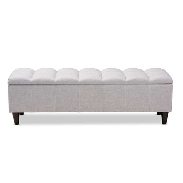 Baxton Studio Brette Wood Storage Bench Ottoman