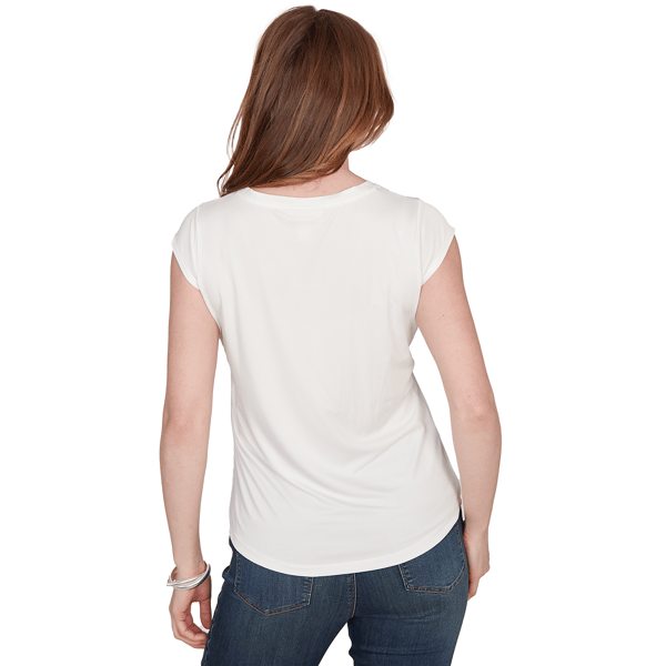 Womens Emaline Key Items Cap Sleeve Wildflower Placement Tee