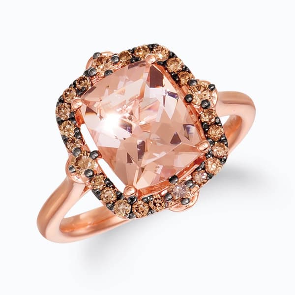 Le Vian Chocolatier&#40;R&#41; 2 1/4ctw. Peach Morganite&#40;tm&#41; & Diamond Ring - image 