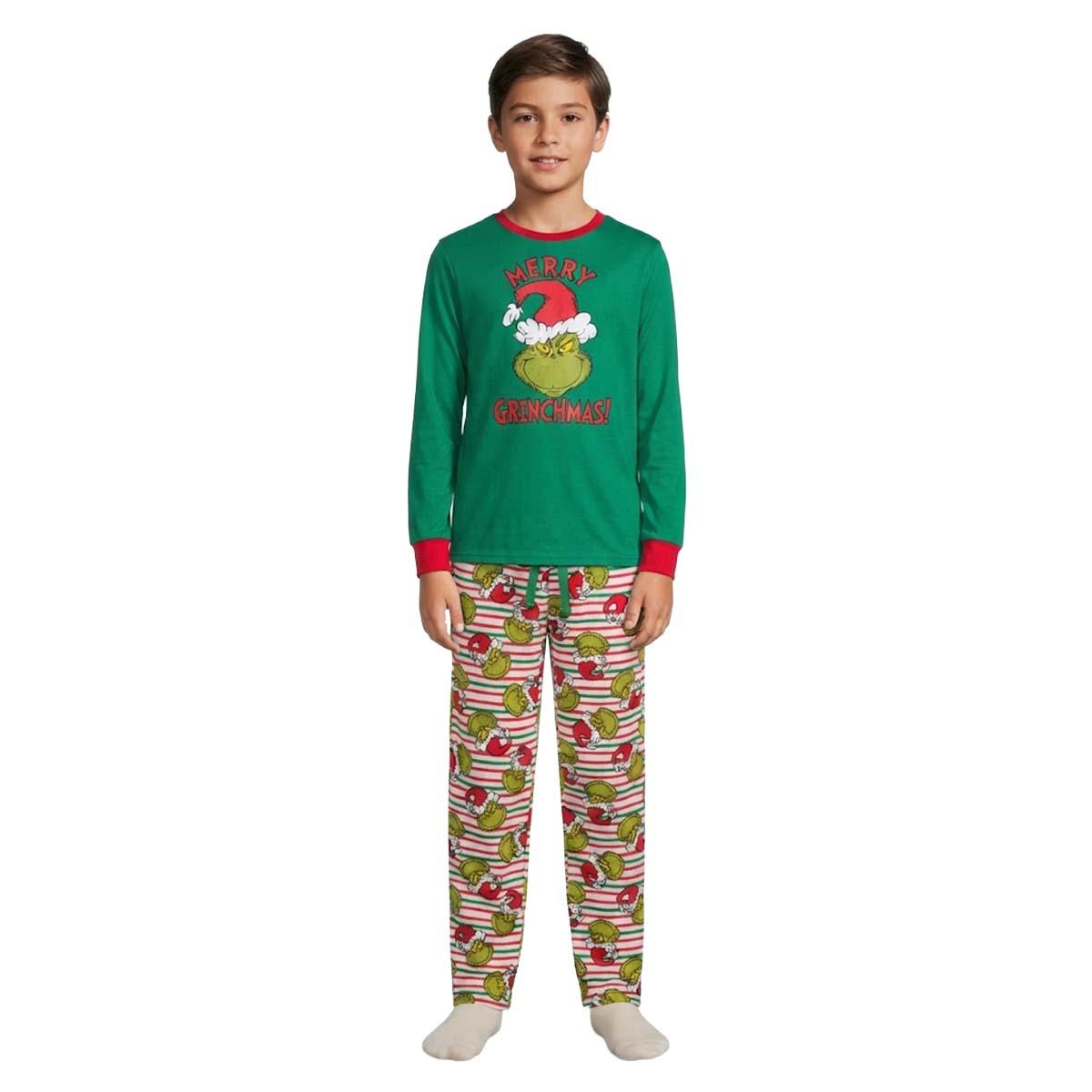 Kids Grinch Long Sleeve Merry Grinchmas Pajama Set