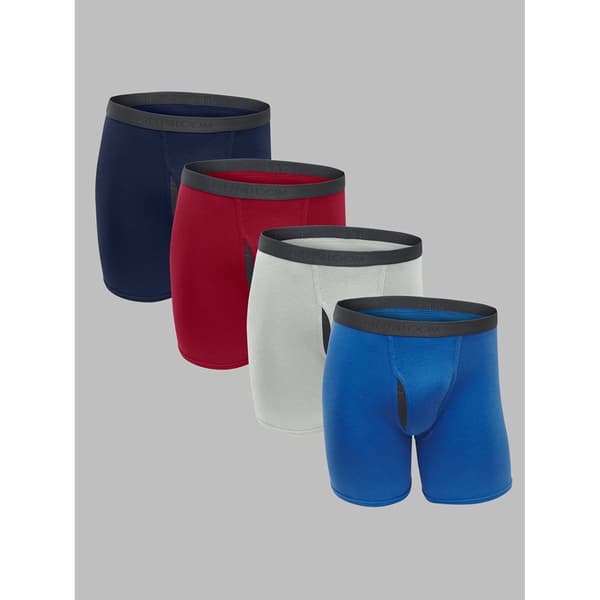 Mens Fruit Of The Loom 4pk. Boxer Briefs - Grey/Multi