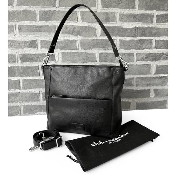 Club Rochelier Onyx Large Multi Zip Pocket Hobo Shoulder Bag