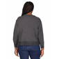 Plus Size 24/7 Comfort Apparel Ribbed Knit V-Neck Sweatshirt - image 3