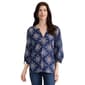 Womens Jones New York Elbow Tie Sleeve Floral Blouse - image 1