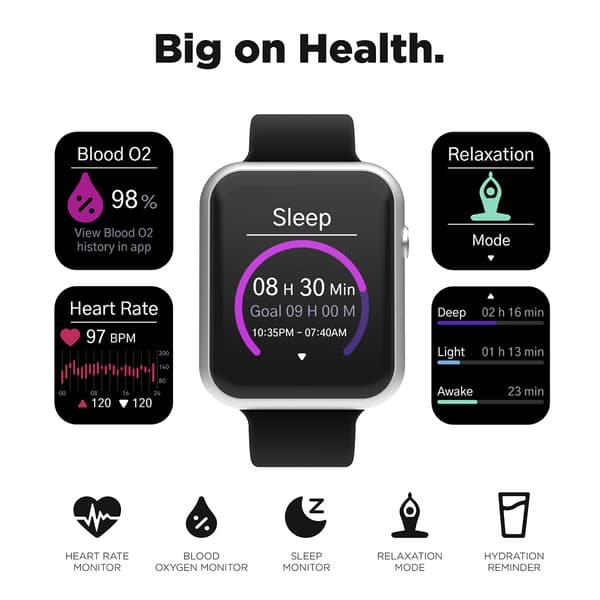 Adult Unisex iTouch Air 4 Black Smart Watch - TA4L01-B02