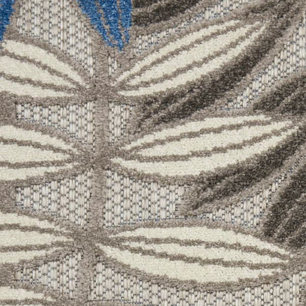 Nourison Aloha Leaf Print Round Rug