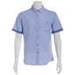 Mens Campia Short Sleeve Poly Spandex Button Down Shirt - Blue - image 1