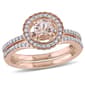 Gemstone Classics(tm) 10kt. Rose Gold Halo Bridal Ring Set - image 1