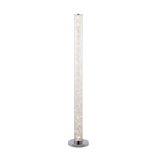 HomeRoots 49 White Metal LED Column Floor Lamp With Clear Acryl