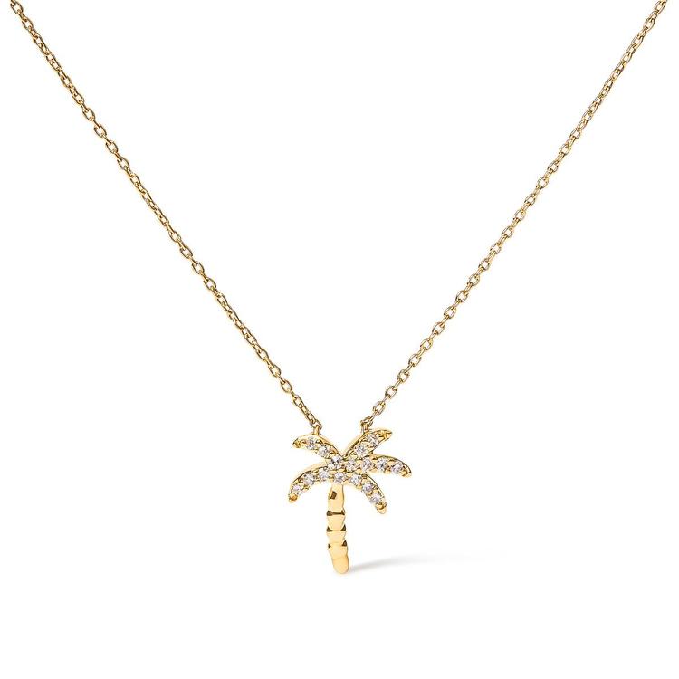 Haus of Brilliance 10kt. Gold 1/10ctw. Diamond Palm Tree Pendant