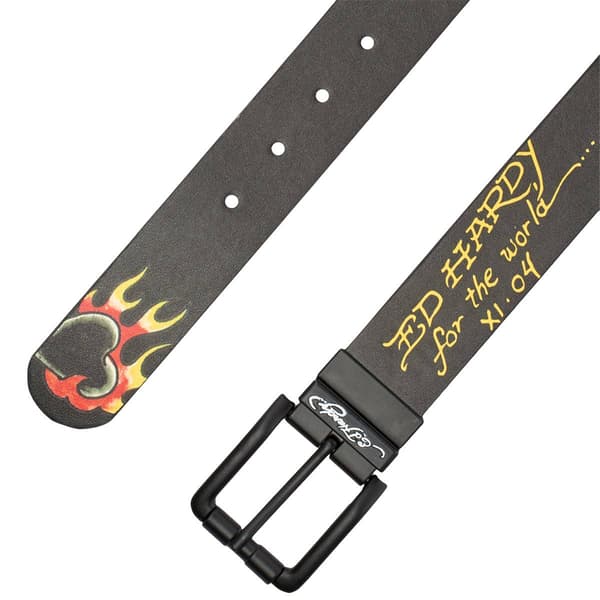 Mens Ed Hardy For the World Reversible Belt - image 