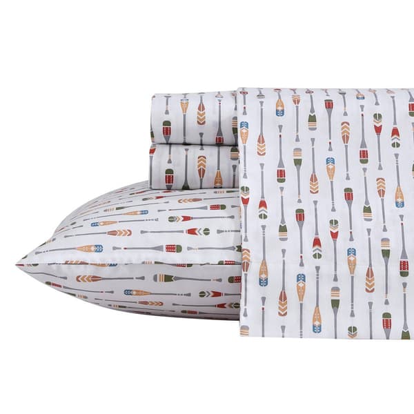Eddie Bauer Canoe Lake Paddle Cotton Percale Sheet Set - image 