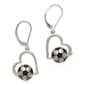 Silver-Tone Heart Soccer French Wire Earrings - image 1