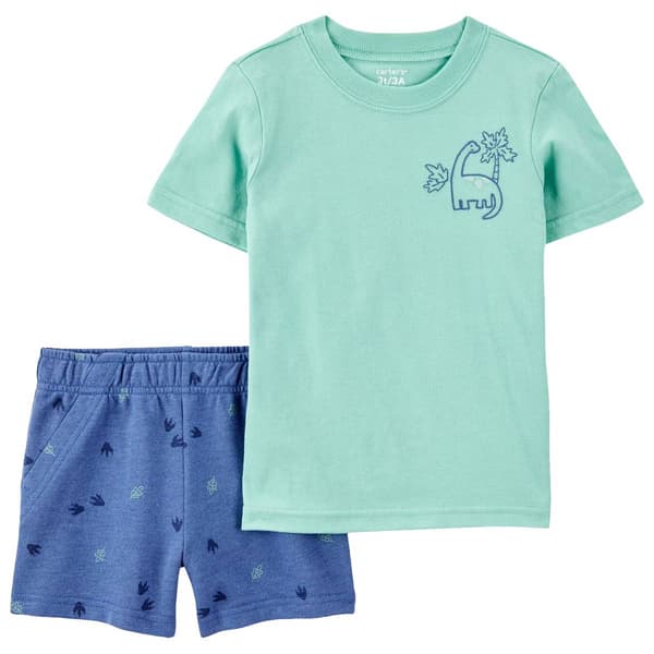 Toddler Boy Carter''s&#174; Solid Tee & Dino Tracks Shorts Set
