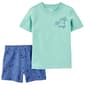 Toddler Boy Carter''s&#174; Solid Tee & Dino Tracks Shorts Set - image 2
