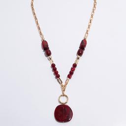 Ashley Cooper(tm) Dark Berry Bead Link & Marbled Medallion Pendant