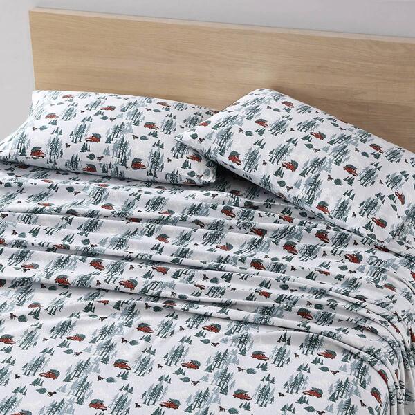 Eddie Bauer Tree Farm Cotton Flannel Sheet Set - image 