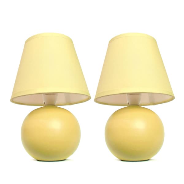 Simple Designs Mini Ceramic Globe Table Lamp - Set of 2