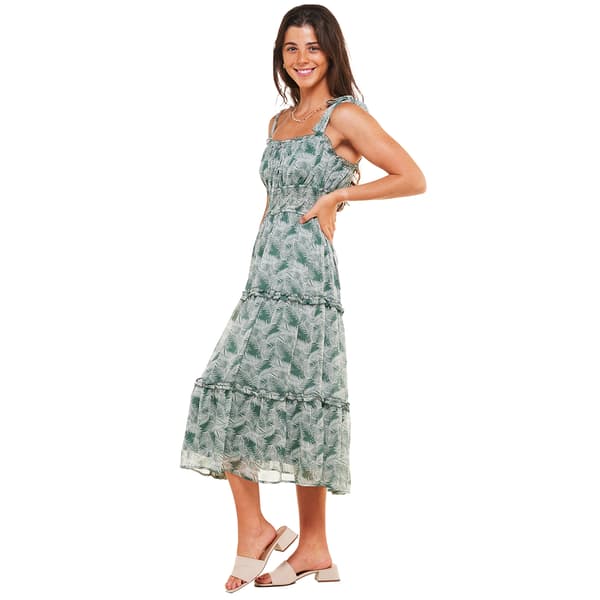 Juniors Trixxi Palm Bay Sleeveless Midi Dress