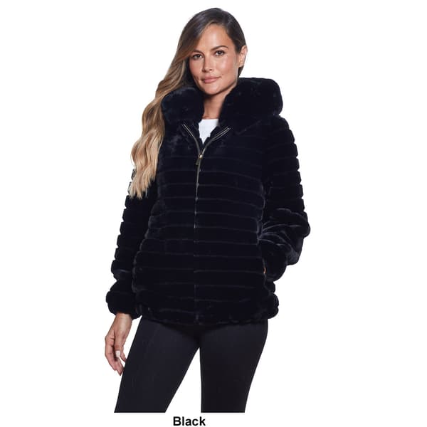 Womens Gallery Full Zip Faux Fur Walker