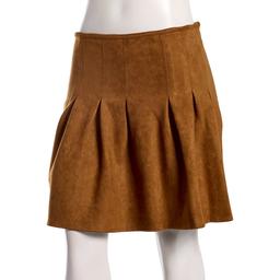 Juniors A. Byer Suede Pleated Mini Skirt