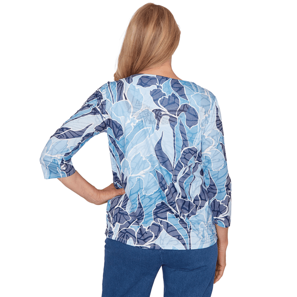 Womens Alfred Dunner Austin Knotted Detail Floral Blouse