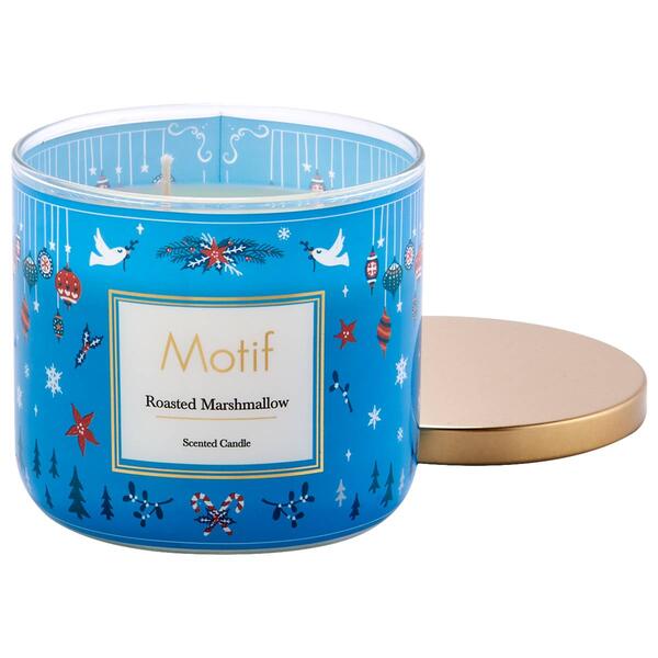 Motifs 14oz. 3-Wick Wrapped Roasted Marshmallow Tumbler Candle - image 