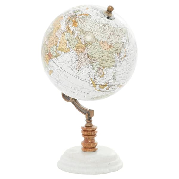 9th & Pike&#174; White Marble Contempt Globe Decor