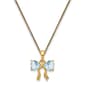 Gemstone Classics&#40;tm&#41; 14kt. Gold Blue Bow Pendant Necklace - image 1