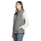 Womens LANDS’ END® Black Houndstooth Mock Neck Zip-Up Puffer Vest - image 3