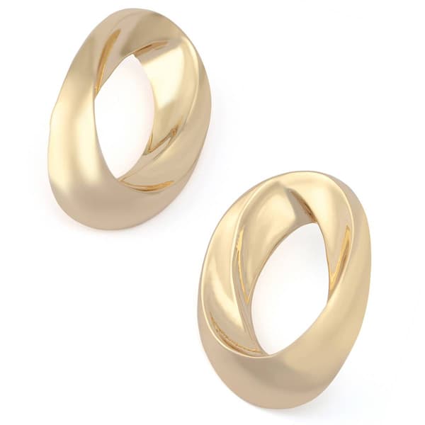 Steve Madden Oval Twist Post Earrings