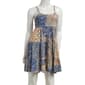 Juniors Angie Smock Bodice Patchwork Print Skater Dress - image 1