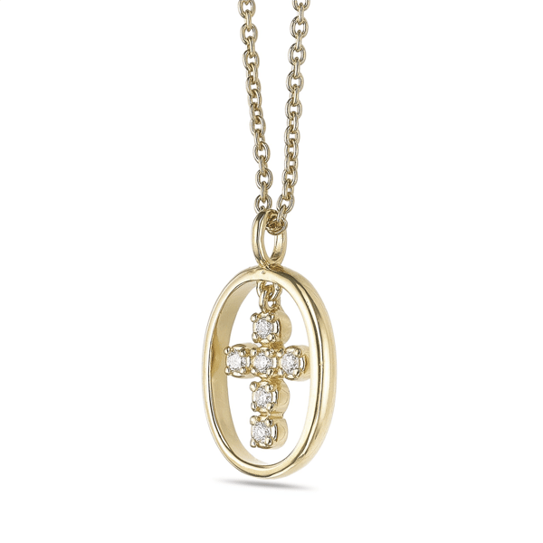 Brilliant Grown Lab-Grown Diamond Dangling Cross Pendant Necklace