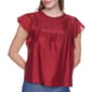 Womens DKNY Ruffle Cap Sleeve Pleated Stud Embellishment Blouse - image 1