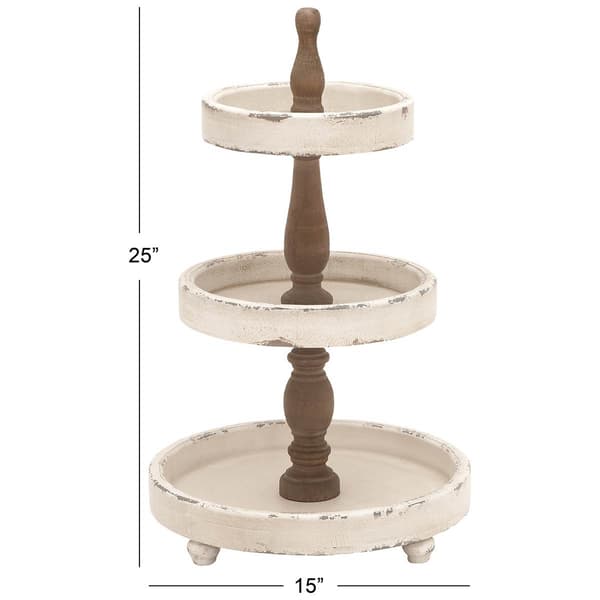 9th &amp; Pike® 3 Tier White Round Events Serving Tray