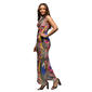 Womens 24/7 Comfort Apparel Geometric Floral Side Slit Maxi Dress - image 3