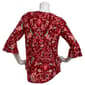 Womens Notations 3/4 Ruffle Sleeve Floral Bar Neck Blouse - image 2