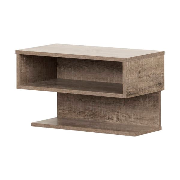 South Shore Sazena Weathered Oak Floating Nightstand